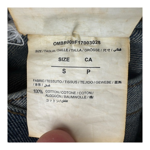 OFF-WHITE c/o Virgil Abloh Blue Denim Cotton Jacket Men's Size Small NWT - Picture 6 of 8